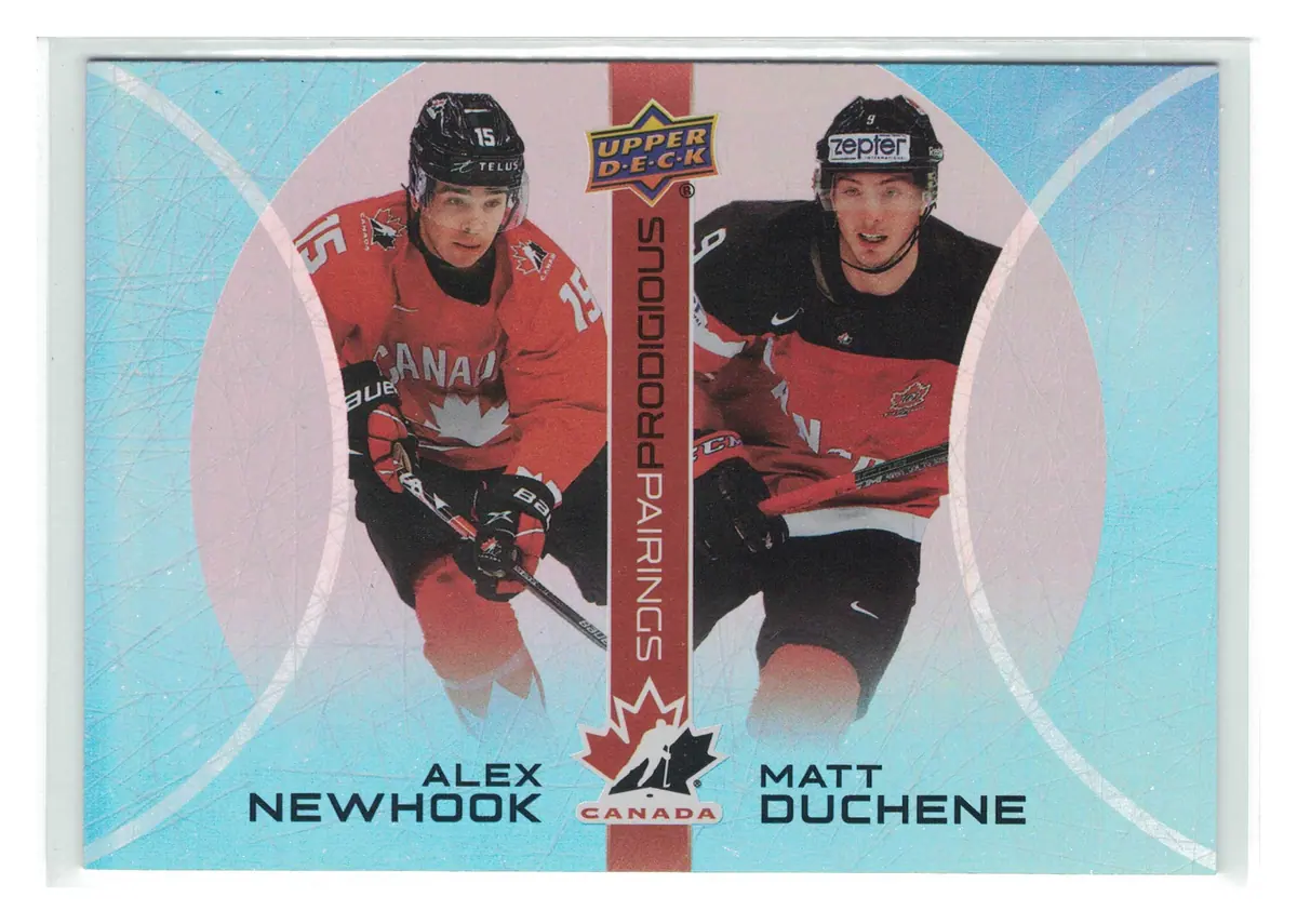 Alex Newhook / Matt Duchene Prodigious Pairings #PP-20 2026 Upper Deck Team Canada — front