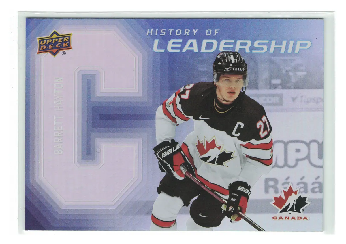 Barrett Hayton History of Leadership #HL-13 2026 Upper Deck Team Canada — front