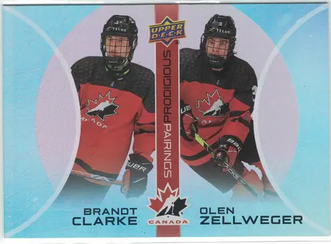 Brandt Clarke / Olen Zellweger Prodigious Pairings #PP-4 2026 Upper Deck Team Canada