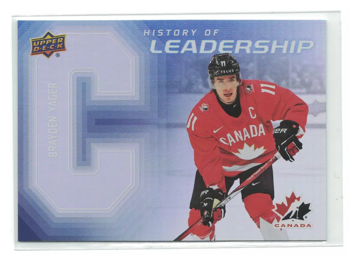Brayden Yager History of Leadership #HL-14 2026 UD Team Canada — front
