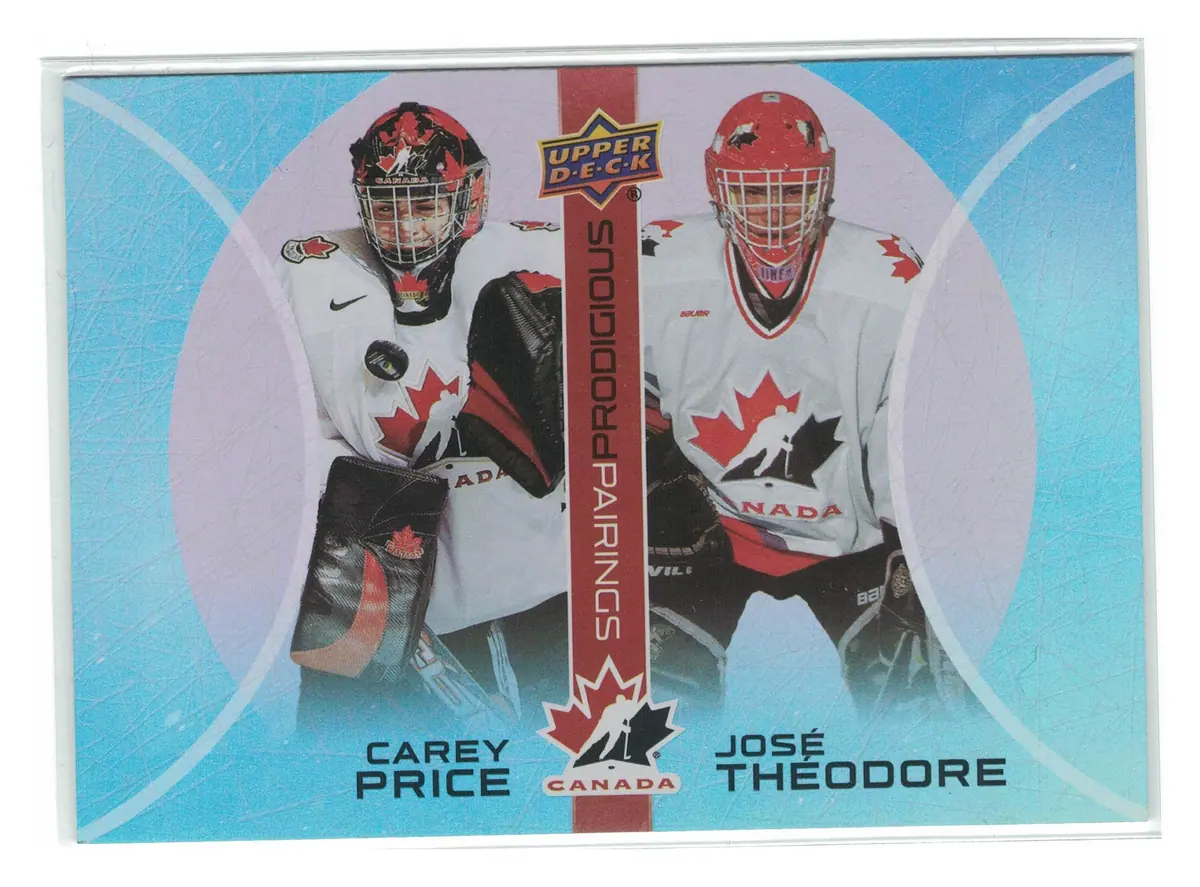 Carey Price / José Theodore Prodigious Pairings #PP-2 2026 Upper Deck Team Canada — front