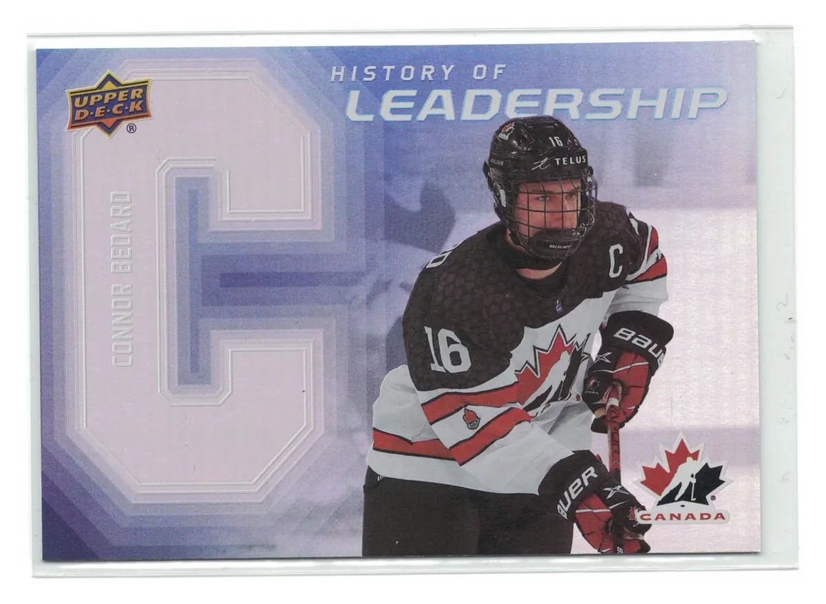 Connor Bedard History of Leadership #HL-19 2026 UD Team Canada — front