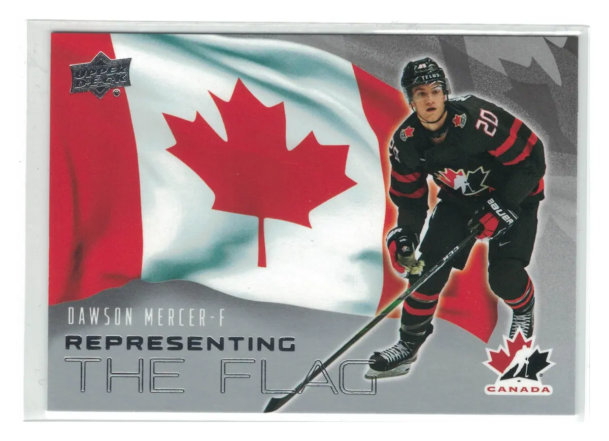 Dawson Mercer Representing the Flag #RF-3 2026 Upper Deck Team Canada — front