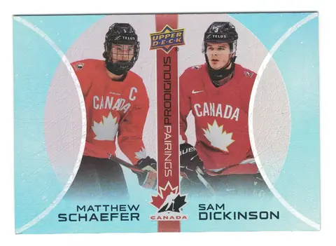 Matthew Schaefer / Sam Dickinson Prodigious Pairings #PP-19 2026 UD Team Canada