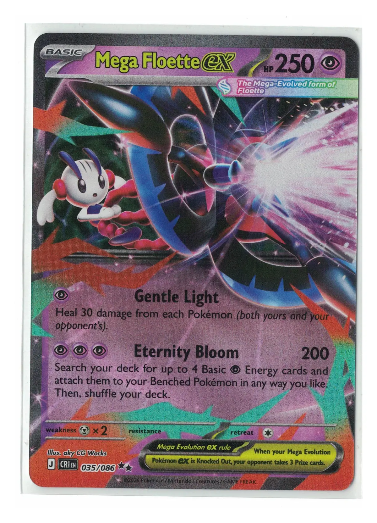 Mega Floette ex Double Rare holo #035/086 2026 Pokemon ME04 Chaos Rising (English) — front