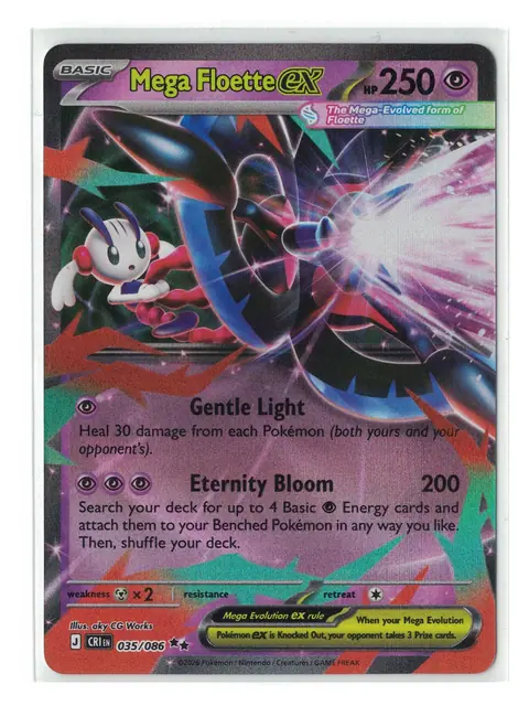 Mega Floette ex Double Rare holo #035/086 2026 Pokemon ME04 Chaos Rising (English)
