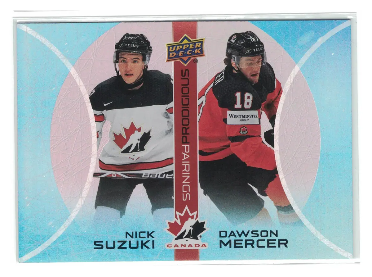 Nick Suzuki / Dawson Mercer Prodigious Pairings #PP-8 2026 Upper Deck Team Canada — front