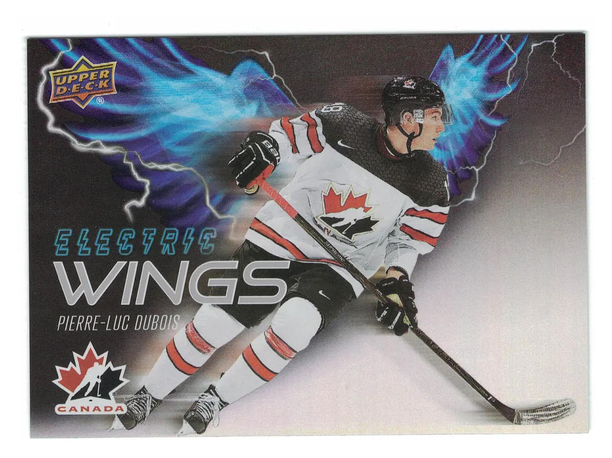 Pierre-Luc Dubois Electric Wings #EW-5 2026 UD Team Canada — front